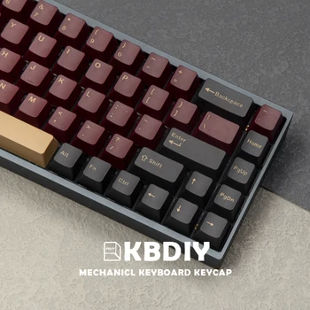 KBDiy GMK 레드 사무라이 OEM 프로파일 키캡, 135 키 기계식 키보드, DIY 커스텀 PBT 더블샷, 블랙 레트로 세트 키캡, 61, 60