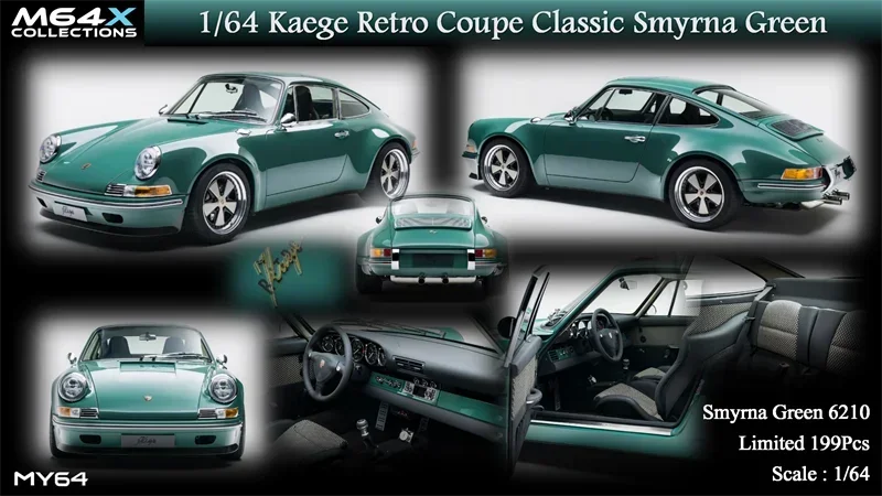 M64X x MY64 1:64 Kaege Retro Coupe Classic 901 F Limited199 Модель автомобиля из смолы