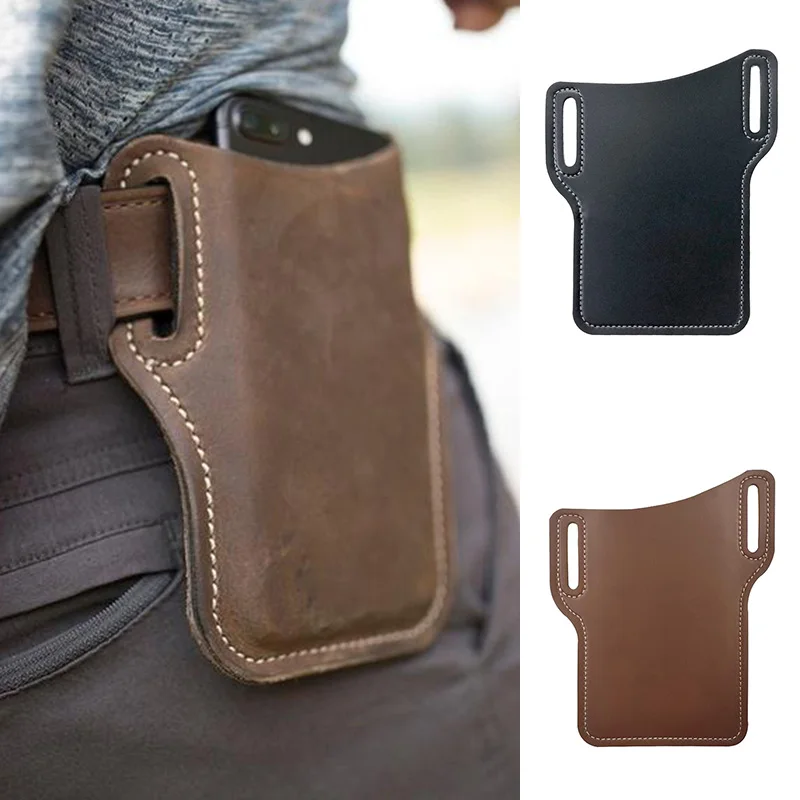 

Men Cellphone Loop Holster Case Belt Waist Bag Props кошелек PU Leather Purse Phone Wallet 2021 New Coin Purse кошелек мужской