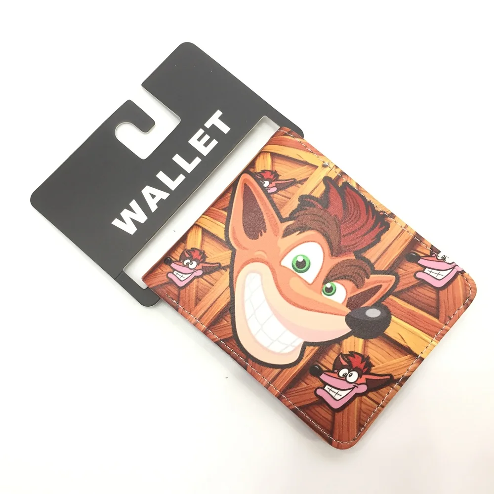 

Мужской Двойной короткий кошелек из ПУ кожи с изображением мультяшных животных волка кошелек для удостоверения личности/кредитных карт де...