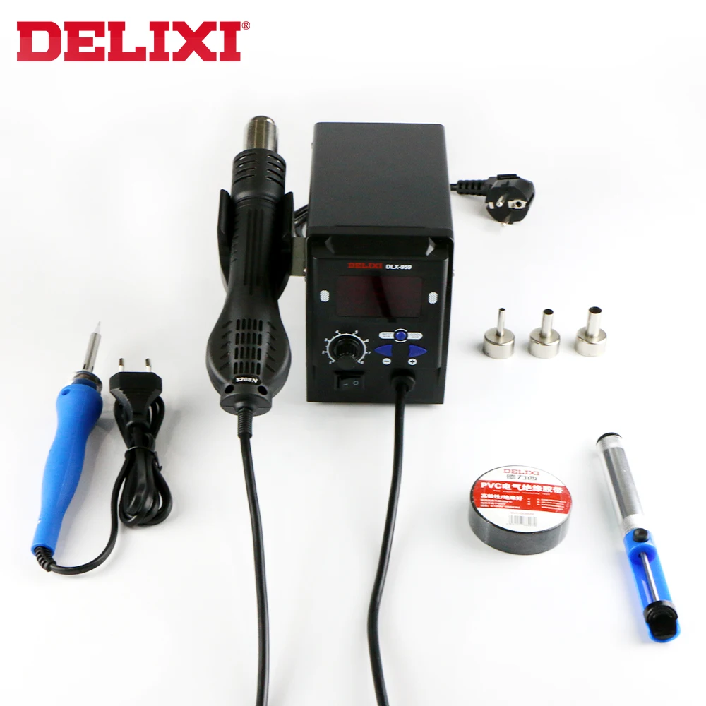 

Паяльная станция DELIXI 2 в 1, цифровой электрический паяльник со светодиодным дисплеем, BGA SMD, паяльная станция для переделки