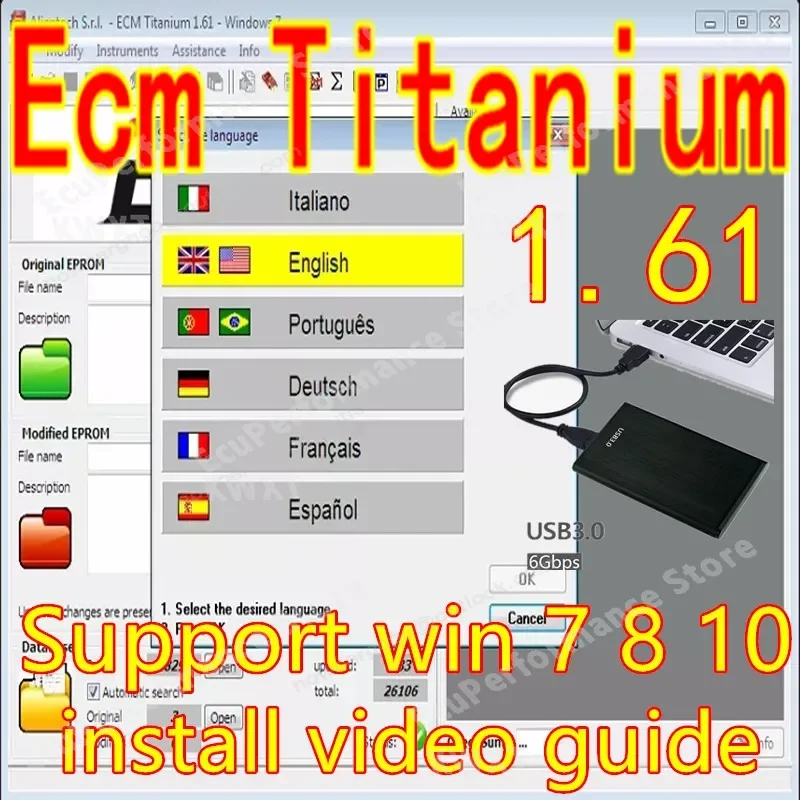 Фото Программное обеспечение для программирования ЭБУ Winols 4,7 + ECM TITANIUM 26100 + файлы Damos 93 ГБ + инструмент для обслуживания Immo V1.2 + руководство для проверки видео №4