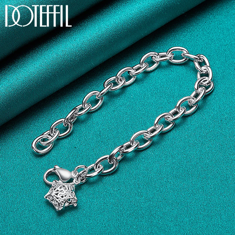 Серебряная цепочка-браслет DOTEFFIL 925 пробы для женщин и мужчин очаровательное