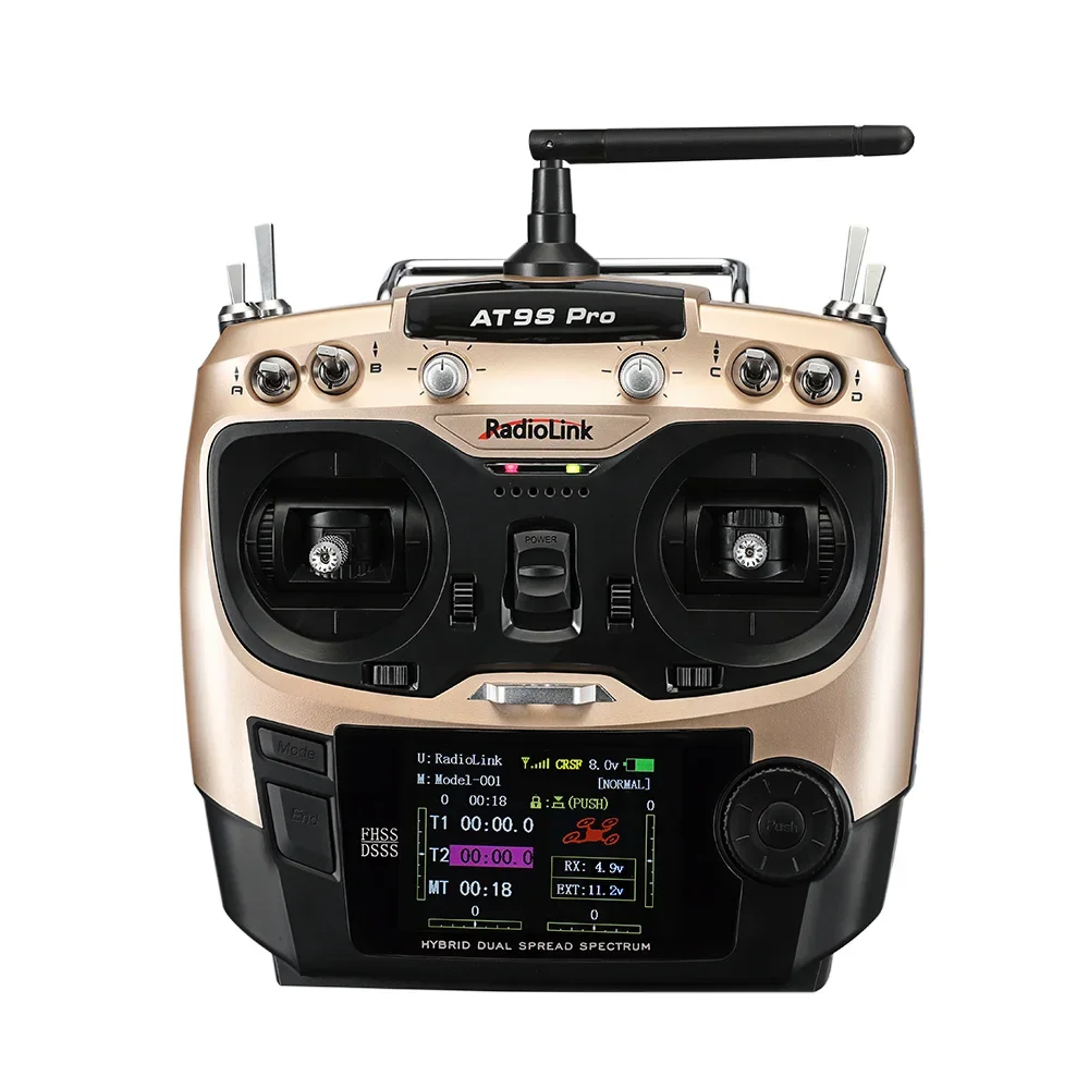 RadioLink AT9S PRO 2 4G 12-канальный передатчик DSSS FHSS с приемником R9DS 3S 2200 мАч 8C Батарея
