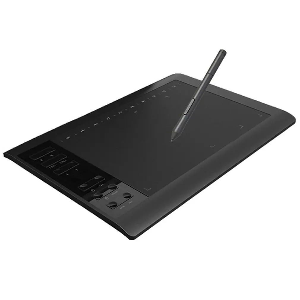 

10x6" Professional Graphics Drawing Tablet 12 Express Keys 8192 Levels Battery-Free Stylus/8pcs Nibs/Pen Clip Support PC/Laptop