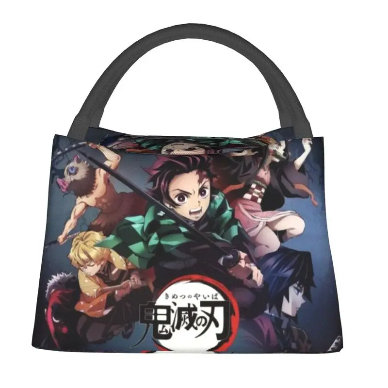 

Demon Slayer Kimetsu No Yaiba Thermal Insulated Lunch Bags Tanjiro Kamado Hashibira Inosuke Lunch Tote for Camping Food Box