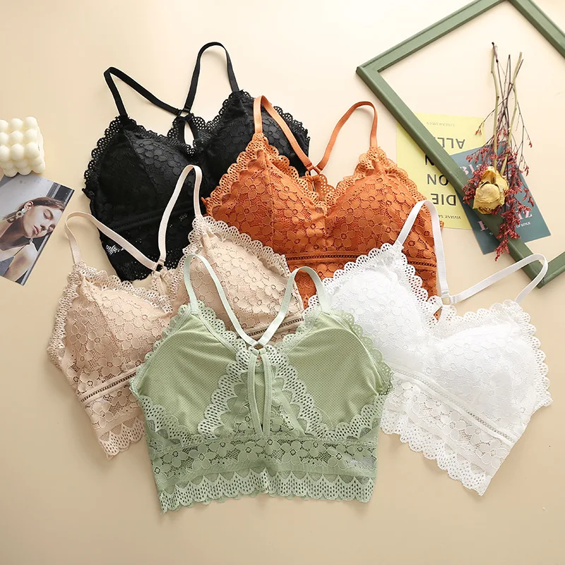 

Linbaiway 2022 Women Lace Bra Wrapped Chest Female Bralette Push up Crop Wrap Tube Top Lingerie Underwear Femme