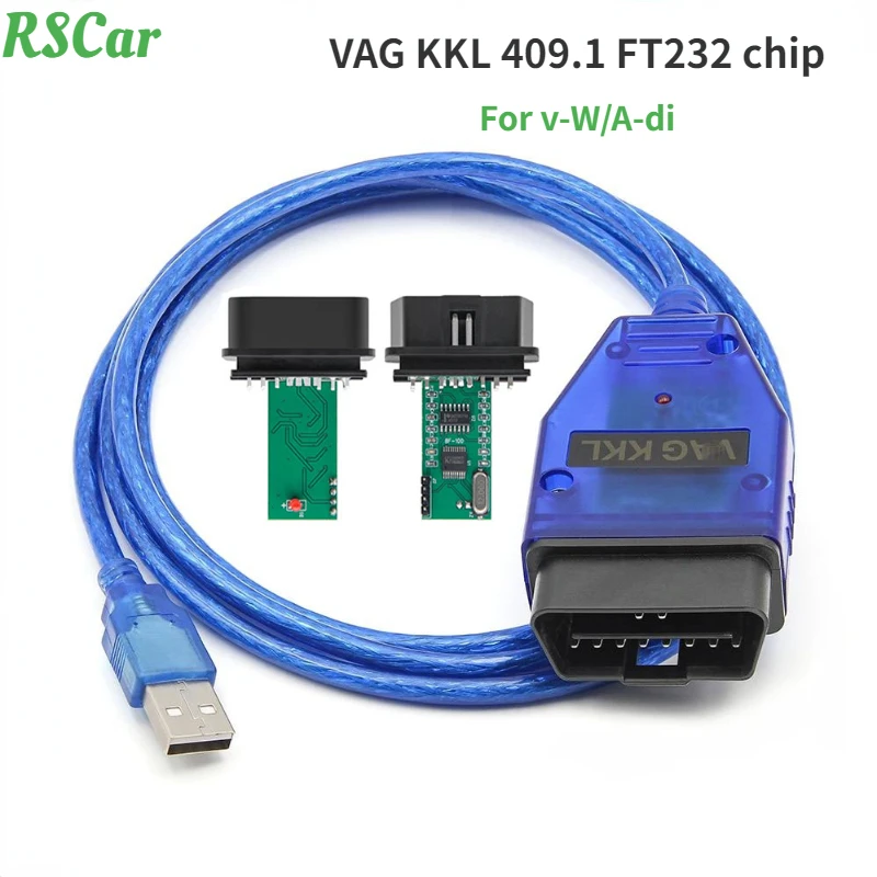 Для VAG KKL 409.1 с FT232RL OBD 2 OBD2 Автомобильный диагностический интерфейсный кабель Vag Com