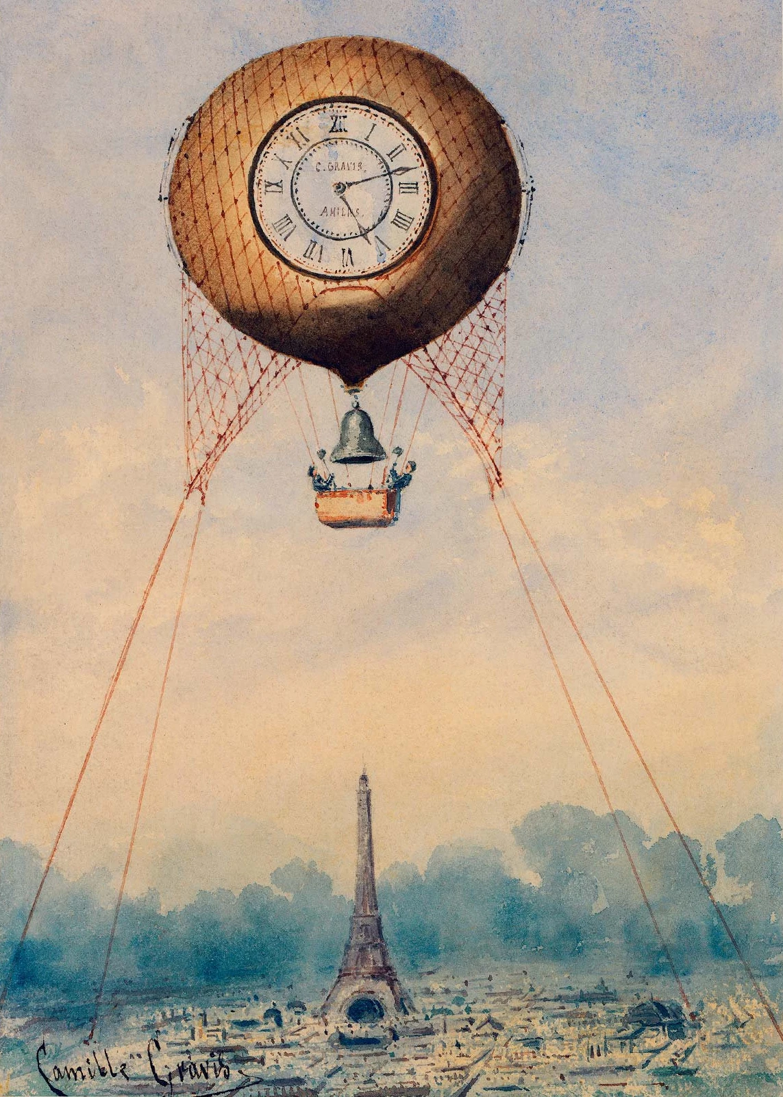 

Винтажный постер с воздушным шаром на холсте