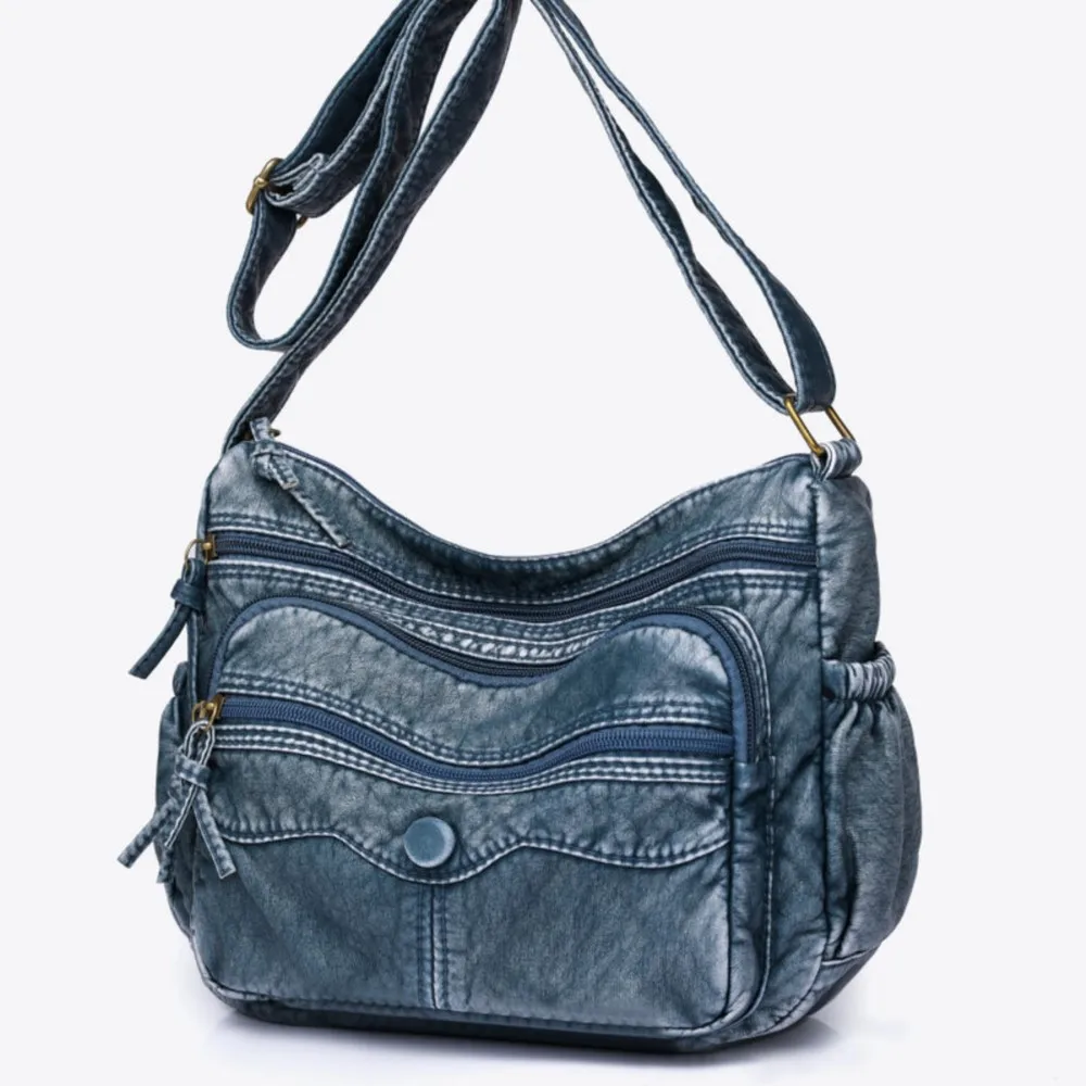 Washed Denim Color Bag Women Shoulder Bag Pu Leather Crossbody Bag Soft bags for women Designer Messenger Women's Satchels Bag