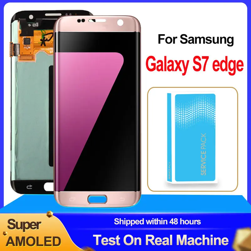 Original 5.5'' Super AMOLED For Samsung Galaxy S7 edge G935 G935F SM-G935F LCD Display Touch Screen Digitizer With Frame |