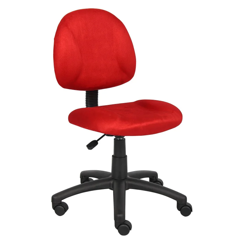 

Boss Office Products Red Perfect Posture Delubye Modern Home Office Chair without Arms