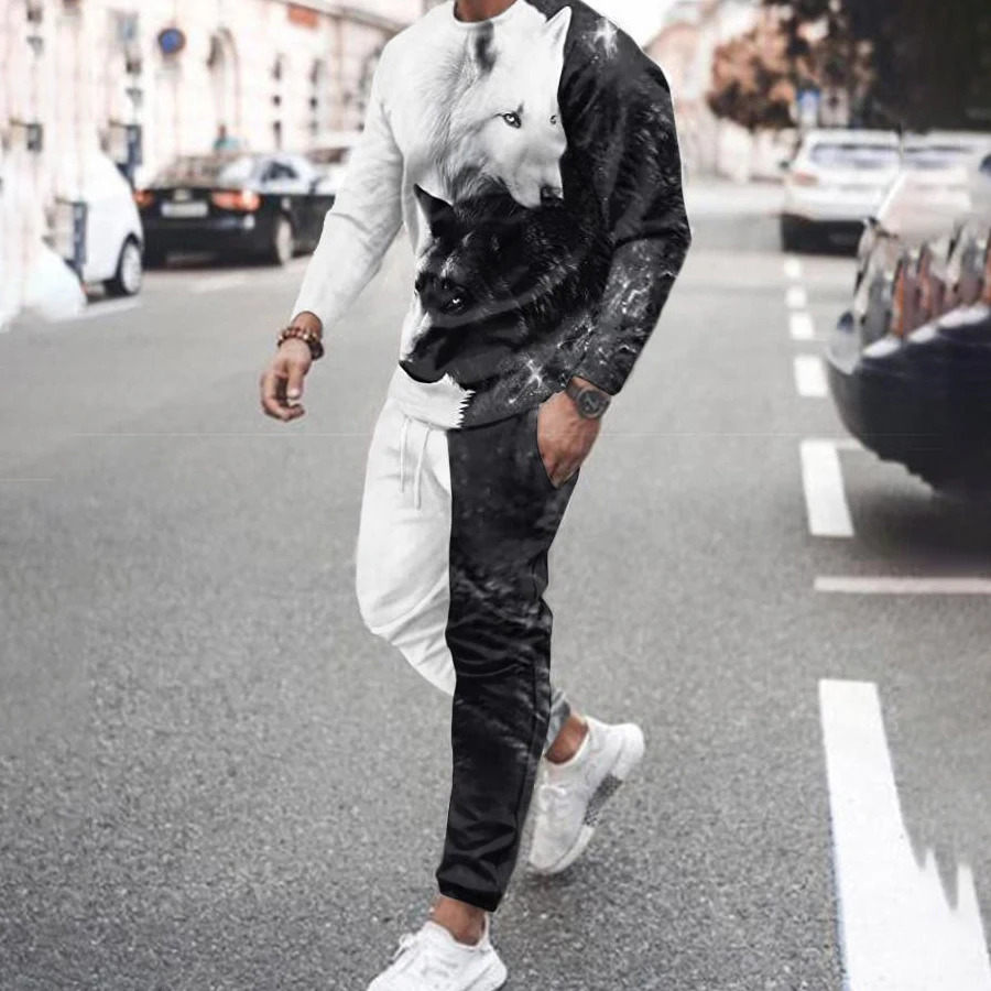 2022 Autumn Tracksuit Man Casual Sports Suit 3D Printing Men's Sweatpants Set Fashion Essentials Men Clothing Oversized T-Shirt