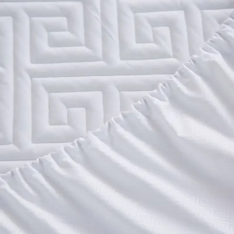 markii Zagęszczony ochraniacz na materac Queen Double Single Antypoślizgowy elastyczny prześcieradło Jednokolorowa narzuta łóżko (bez poszewki