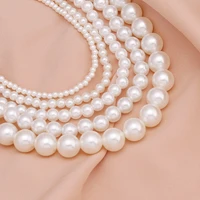 elegant big white imitation pearl beads choker necklace clavicle chain for women men wedding banquet charm collar jewelry gifts