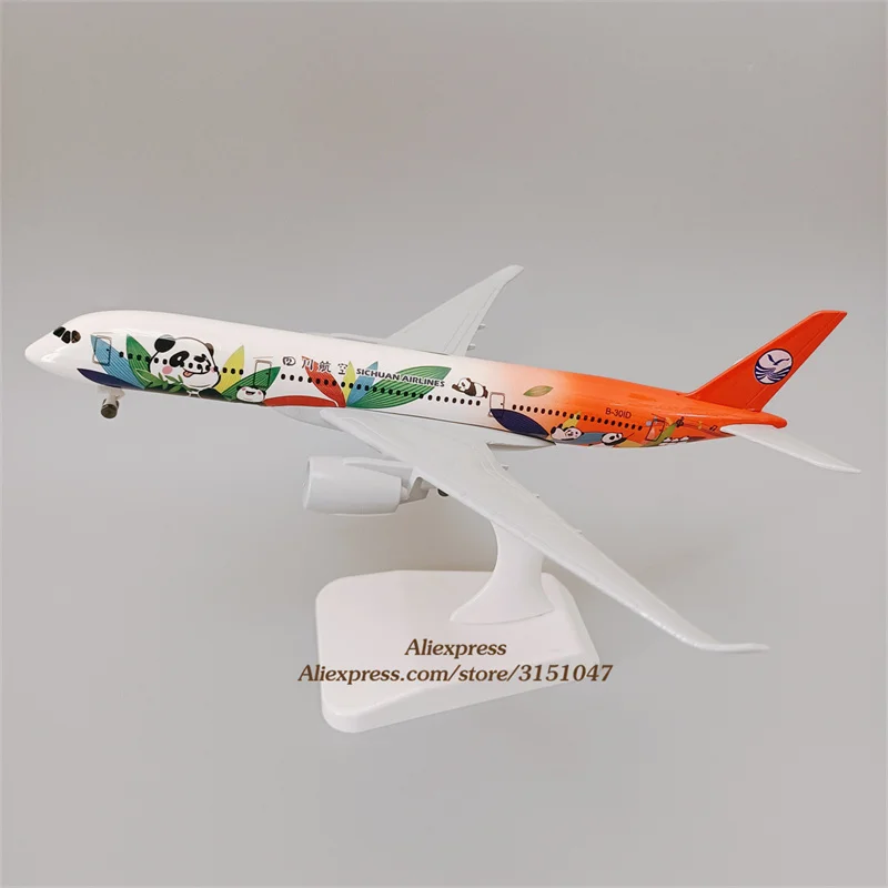 

20cm Alloy Metal Air China Sichuan Airlines Airbus 350 A350 Cartoon Panda Diecast Airplane Model Plane Model Aircraft w Wheels