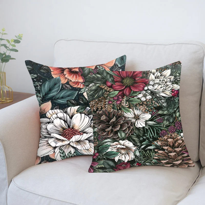 

Creative Flower Moth Beetle Pattern Throw Pillow Case for Sofa Cushion Cover Home Decor Polyester Decorative Pillowcase 45*45cm