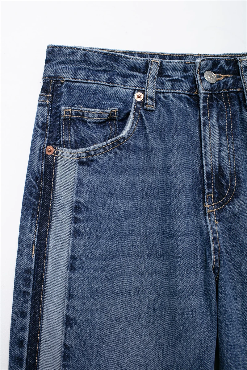 Женские Джинсы TRAF Широкие Брюки Свободный Крой Повседневные Джинсовые С