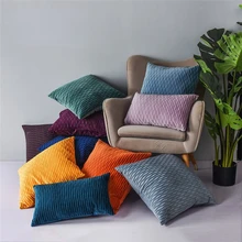Funda de almohada de terciopelo suave para sofá, cubierta de cojín con patrón de ondas para decoración del hogar, sofá, oficina y coche, 45x45 (4)