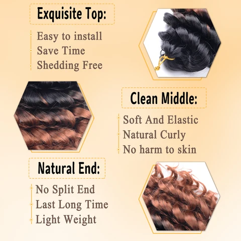 Глубокая волна, твист, вязанные крючком волосы, 12 дюймов, синтетические афро кудри, плетение волос, омбре, свободные волны, плетение волос для женщин