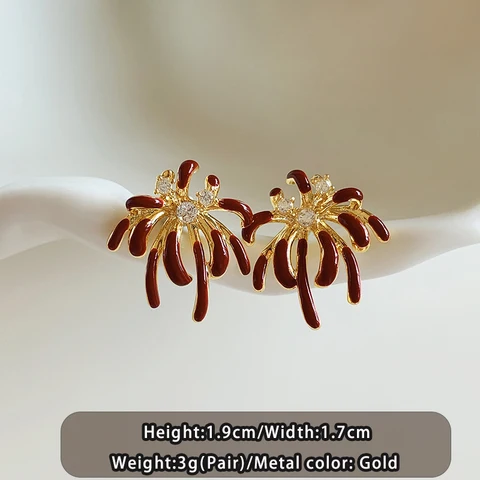 Серьги Таоя вино-красные эмалированные