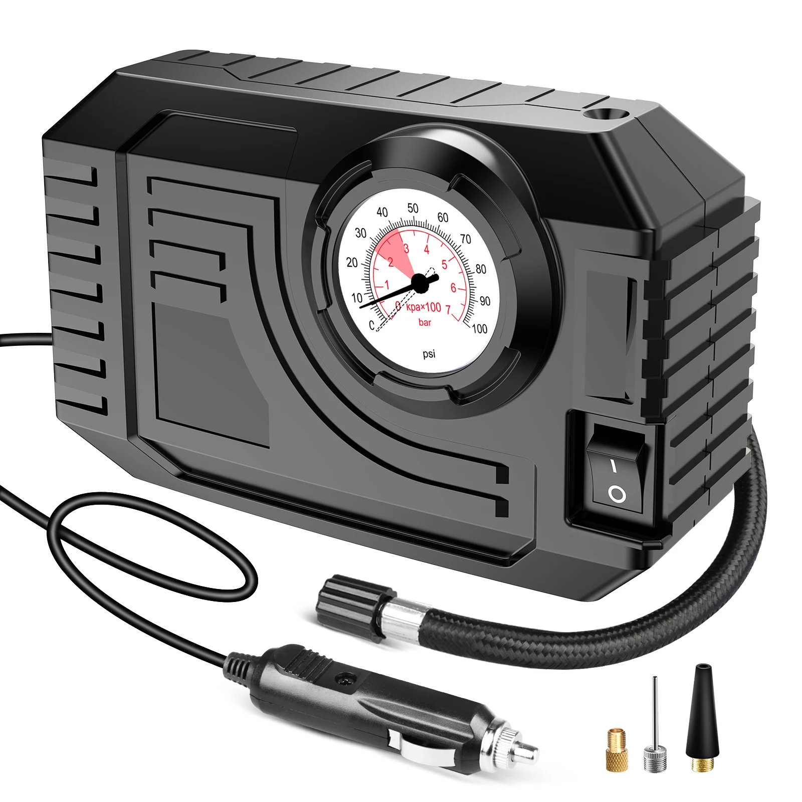 

12V Pointer Inflator Pump 150PSI Mini Car Air Compressor Tire Inflator Pump With LED Light for Motorcycle Bicycle Tyre Inflator