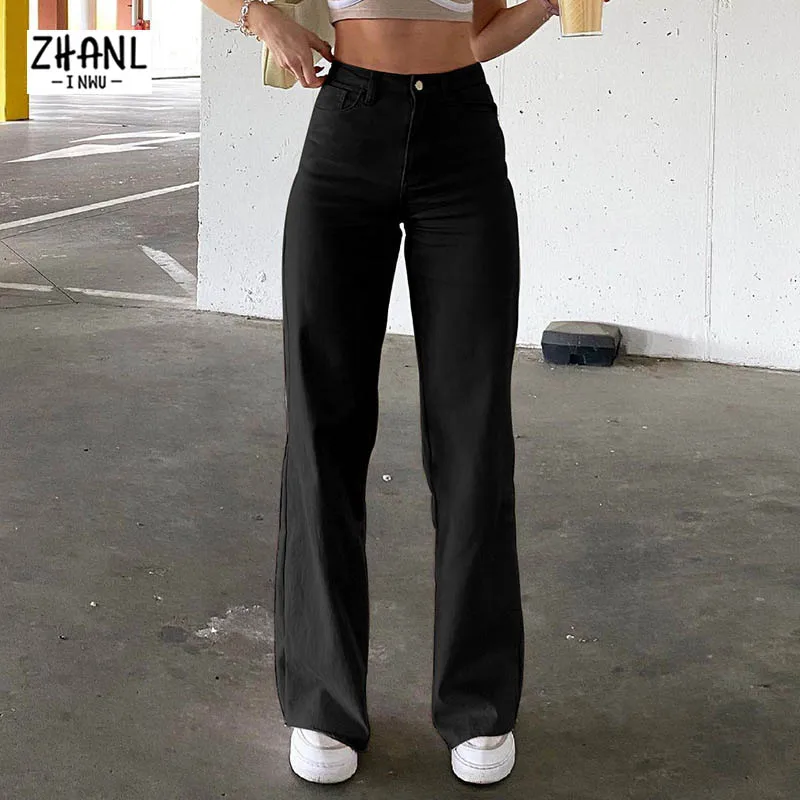 New Women's Jeans Drape Loose and Thin High Waist Straight Pants Women's Casual Trousers Comfortable Washed Brown Jeans Fashion