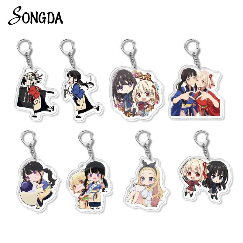 

GL Anime Lycoris Recoil Acrylic Keychain Cartoon Figures Nishikigi Chisato Takina Inoue Mizuki Nakahara Keyring Cosplay Jewelry