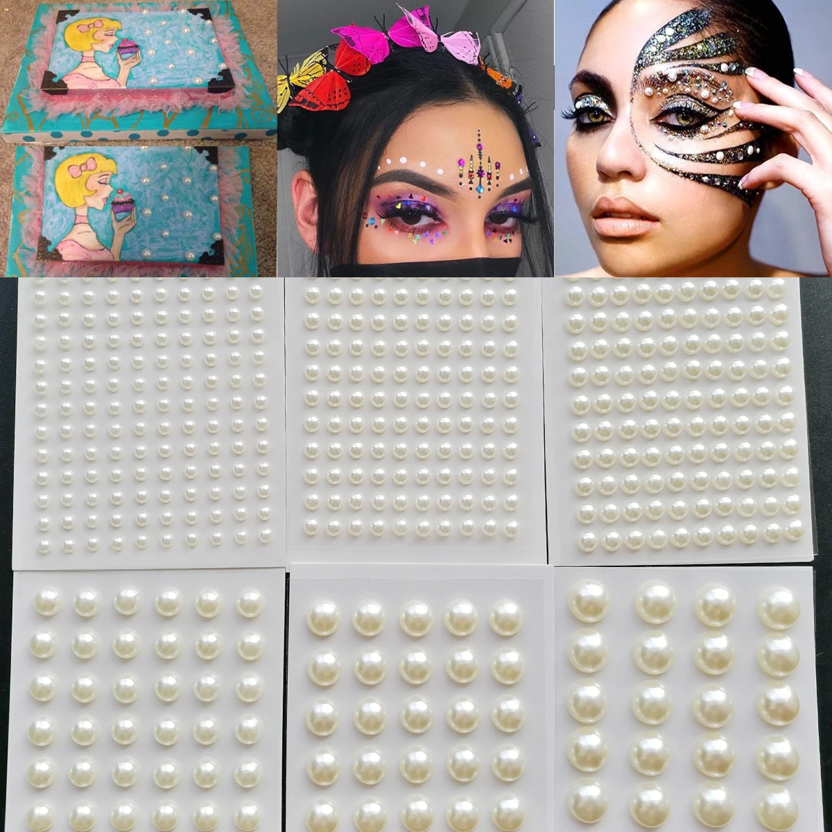 1 шт. детские наклейки для макияжа глаз с бриллиантами красочные акриловые бровей