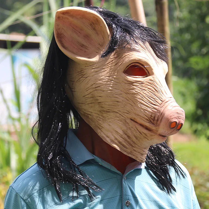 Маска на Хэллоуин маска голову мясника свиньи гарнитура страшное животное
