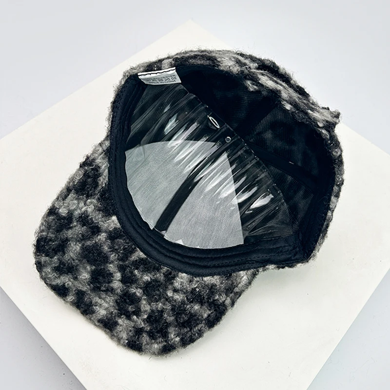 Осень и зима новые бейсболки унисекс в клетку с леопардовым принтом