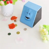new and strange face chewing money piggy bank automatic face bank creative electric induction face flat piggy bank toy coin bank