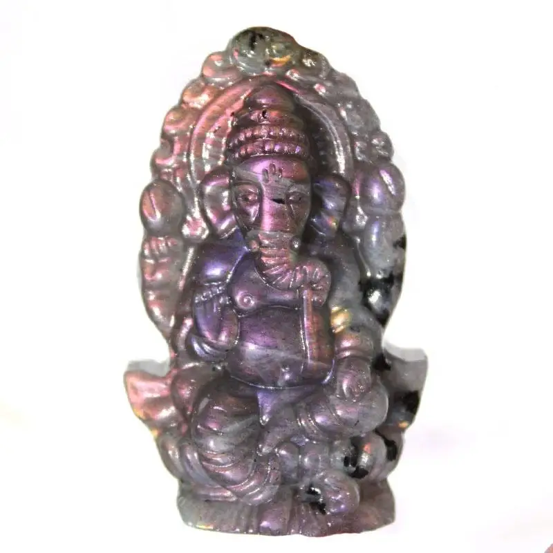 

Оптовая продажа, натуральный фиолетовый лабрадорит, хрустальные резьбы Ganesha для домашнего декора