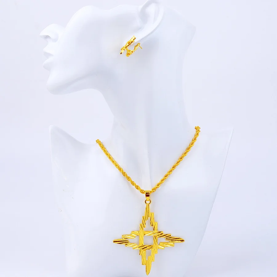 Новый Дубай 24K позолоченное ожерелье серьги женское кольцо модная искусственная