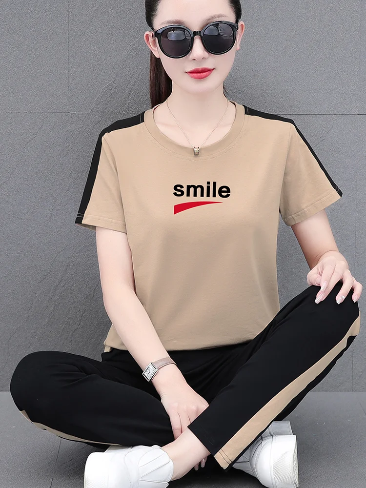 Летний тонкий спортивный комплект для женщин новинка 2024 женское платье среднего