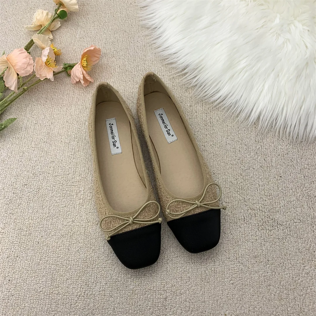 High Quality Designer Brand Women Shoes French Fashion Butterfly-knot Shallow Flat Shoes Women Spring Summer Mary Janes Shoes
