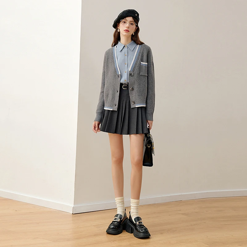 Рубашки Kbne синяя рубашка в стиле ретро с длинными рукавами новинка 2024