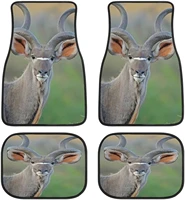animal wild great kudu classic car mats universal fit car floor mats fashion soft waterproof car carpet frontrear 4 pieces full