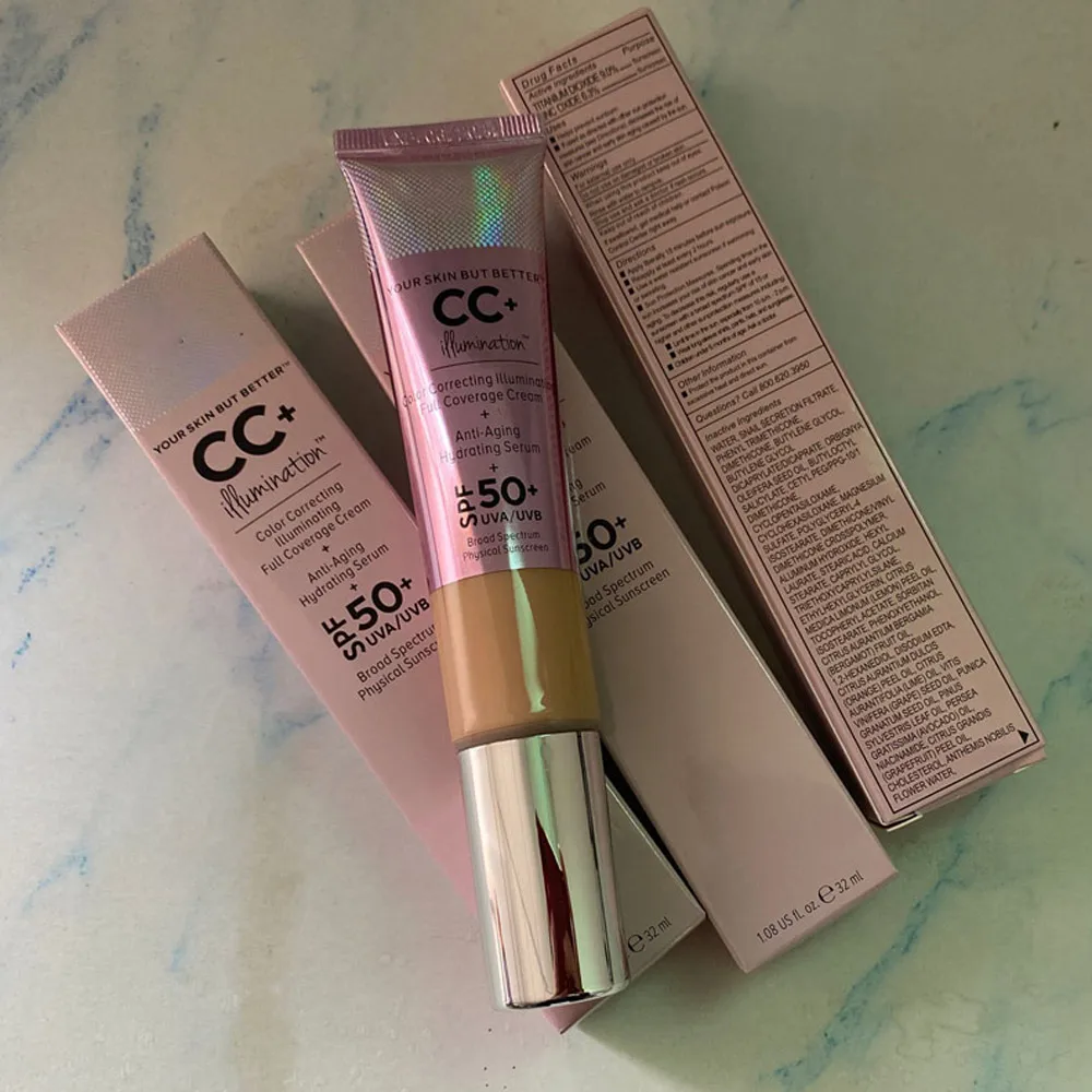Face Makeup Concealer CC Cream Your Skin But Better illumination Color Correcting Full Coverage SPF50+ UVA/UVB Broad Spectrum