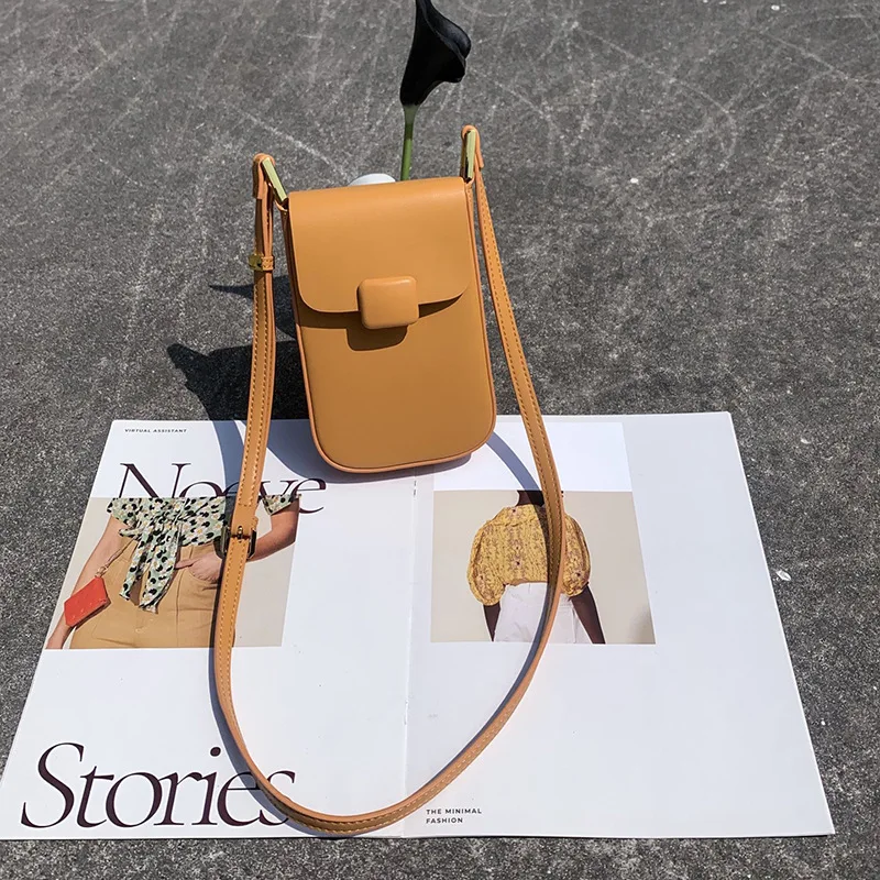 

2022 New Mobile Phone Bags Genuine Leather Women's Messenger Bags Mini Cowhide One Shoulder Casual Solid Color Phone Bags