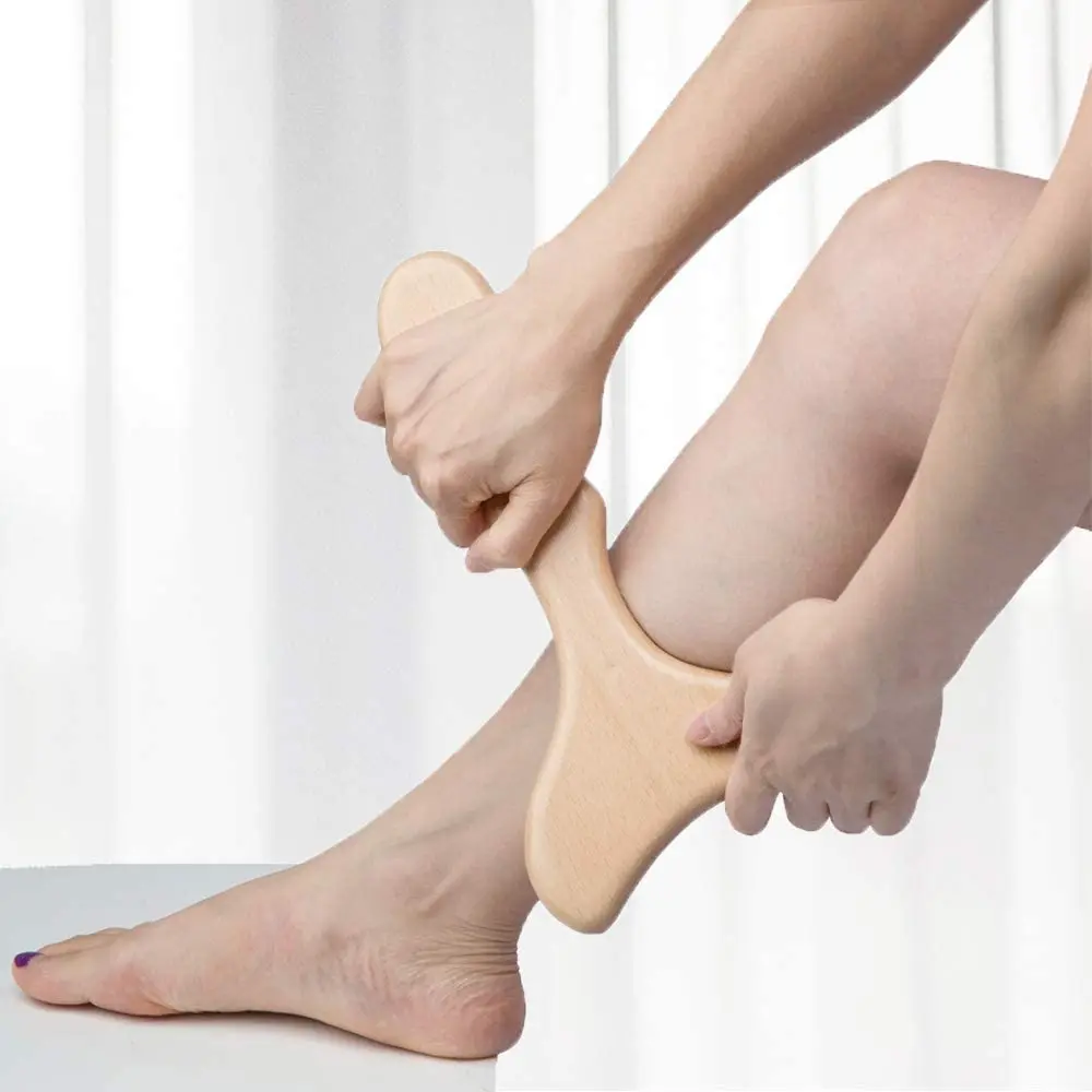 

Trident Wood Therapy Roller Stick Massage Tool Curved Designed Massager Lymphatic Drainage Trigger Point Stick