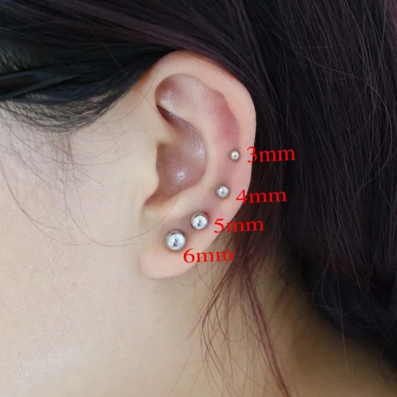 Маленькие круглые серьги-гвоздики с шариками для женщин и мужчин тонкие гвоздики