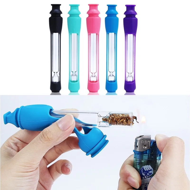 

5.11"Taster One Hitter Pipes Octo Taster Oil Burner with Silicone Skin Portable Glass Pipe for Smoking Tobacco Grass Accessories