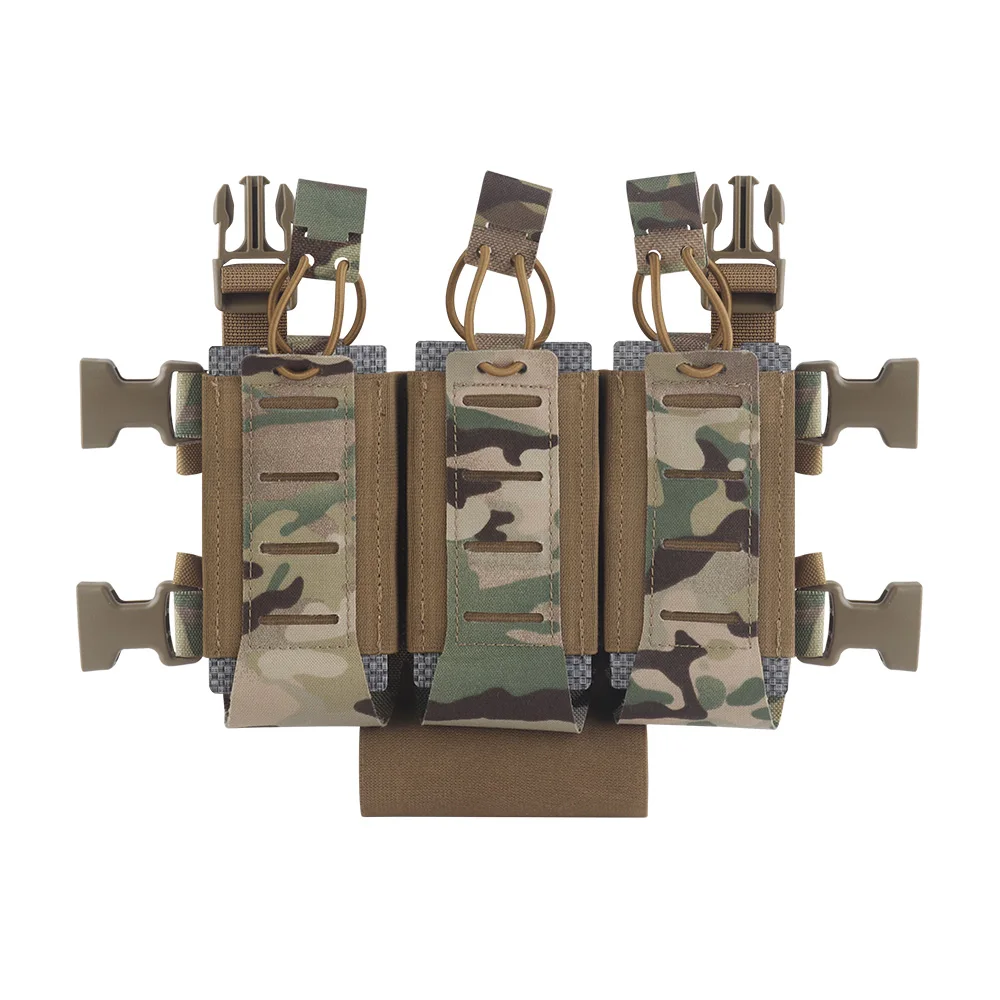 Фото OPHIDIANTAC MOLLE 5.56 Трехсекционный подсумок для магазинов с заменяемой крышкой, подходит для бортовой системы крепления на нагрудный ремень. №4