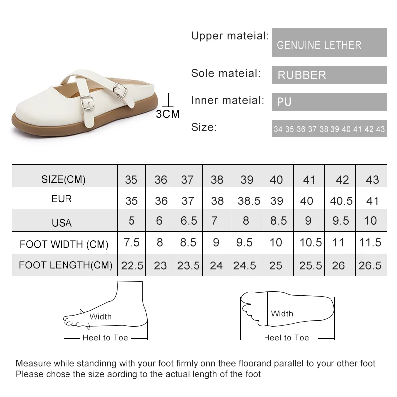 AIYUQI Half Slipper Women Genuine Leather 2023 Summer New Flat Mules Women Shoes British Style Outerwear Slippers Women