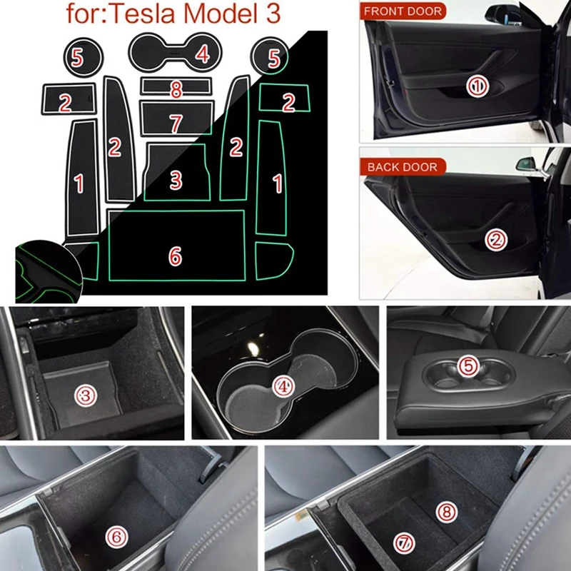 Аксессуары для подкладки центральной консоли на заказ Tesla Model 3 2017 2018 2019 13 шт.
