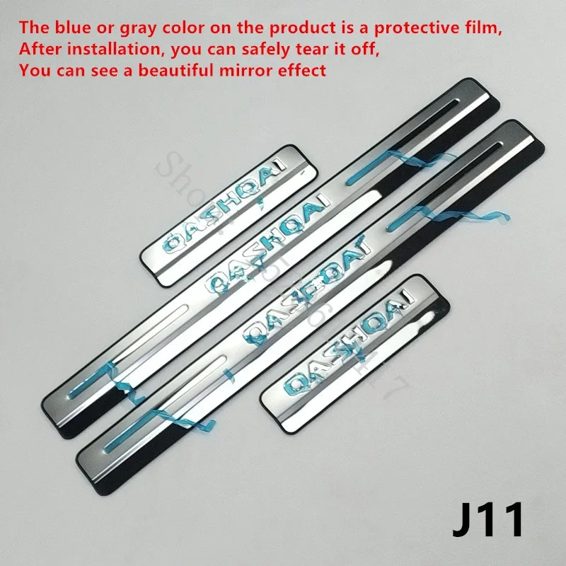 

Для Nissan Qashqai J10 J11 накладка на порог из нержавеющей стали педаль порогов 2007 ~ 2013 2016 ~ 2021 автомобильные аксессуары