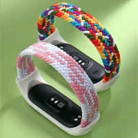 for mi band 6 5 4 3 strap braided nylon loop wristband elastic bracelet miband6 miband5 replacement strap for mi band 6 5 nfc