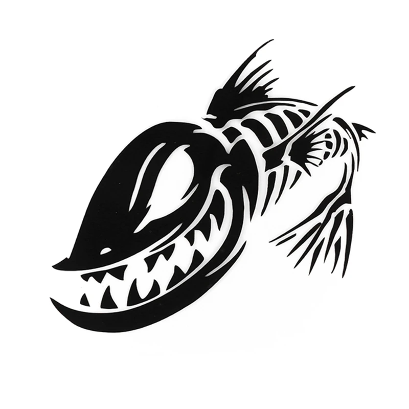 

Украшения для мотоциклов Fish Bone, автомобильные наклейки и наклейки, наклейки с изображением акулы и скелета, автомобильные наклейки для тела, Стильные наклейки для автомобиля