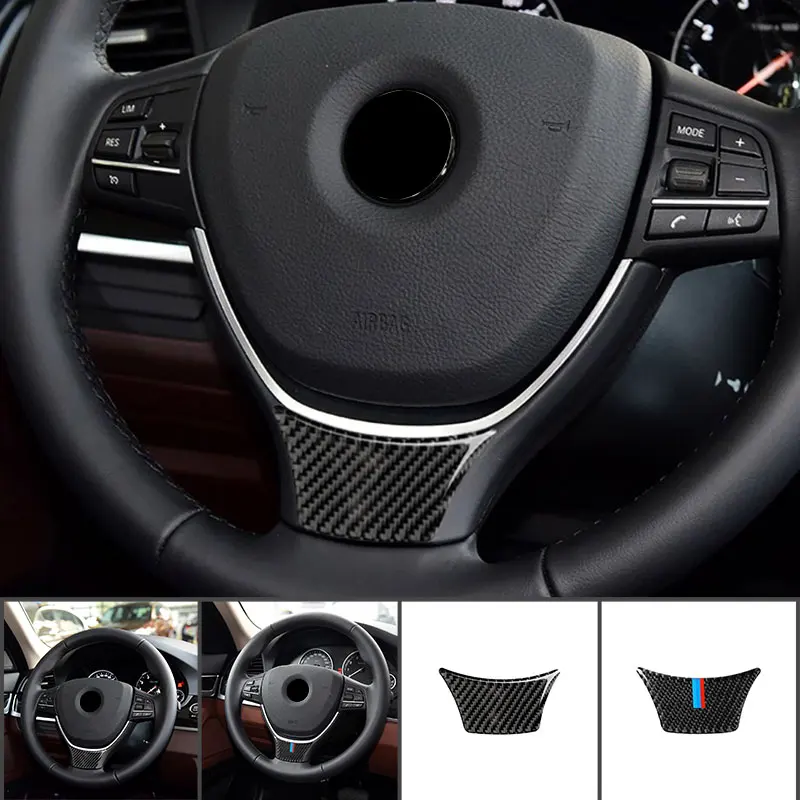 

Автомобильные аксессуары из углеродного волокна, украшение для салона руля, Обложка, отделка, наклейки для BMW F10 F18 528 525li 2011-2017